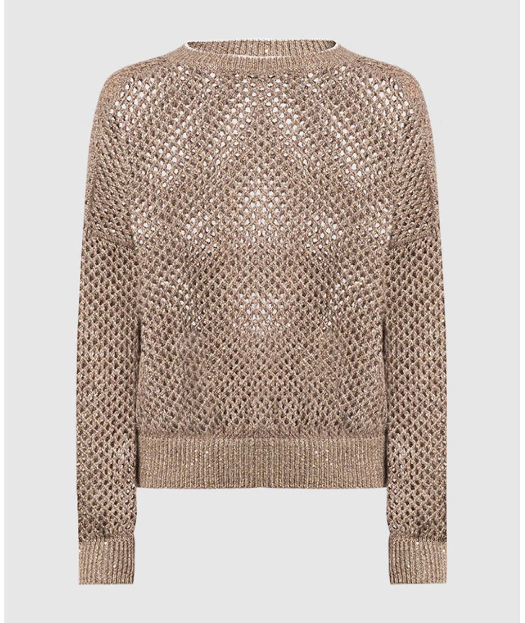 BRUNELLO CUCINELLI Коричневый льняной джемпер / свитер, фото 7