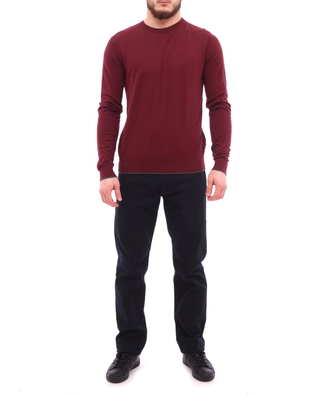 ARMANI EXCHANGE Бордовый хлопковый джемпер / свитер, фото 2