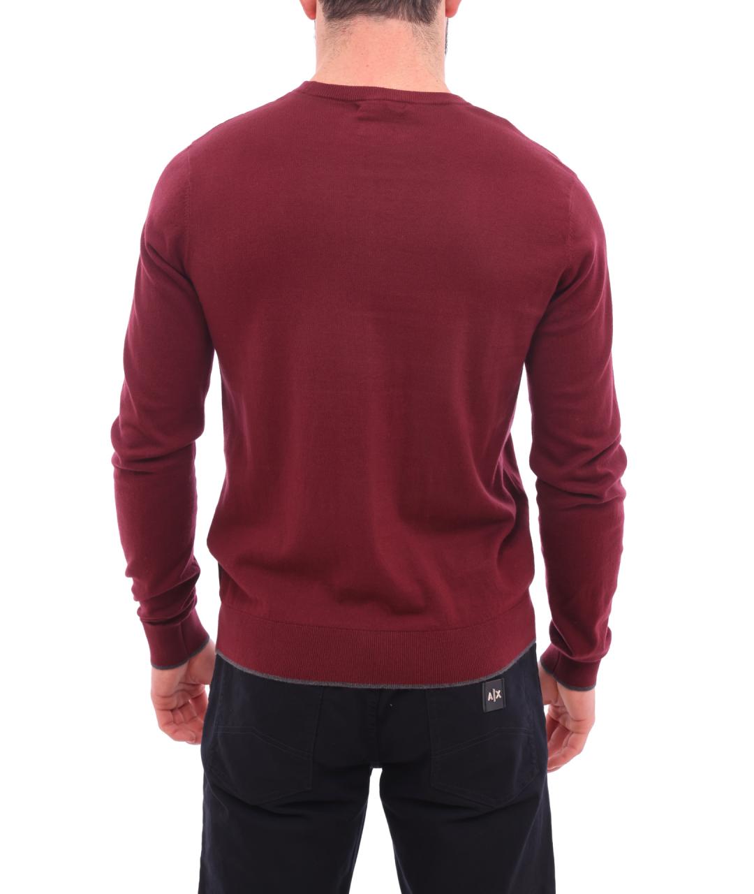 ARMANI EXCHANGE Бордовый хлопковый джемпер / свитер, фото 4