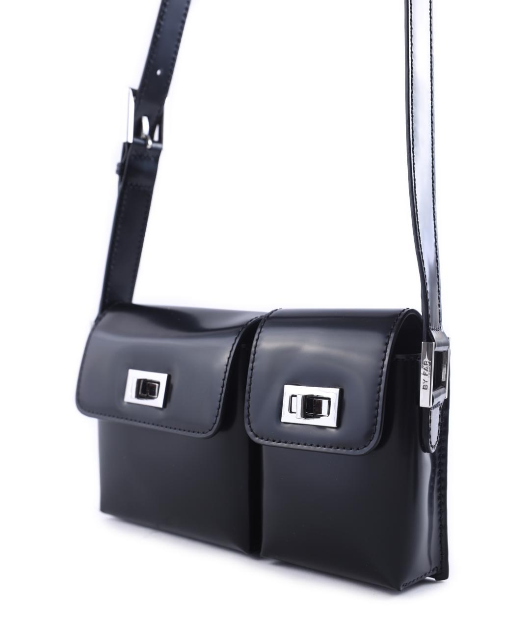 BY FAR Черная кожаная сумка через плечо, фото 3