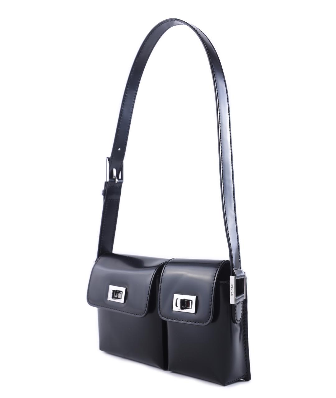 BY FAR Черная кожаная сумка через плечо, фото 5