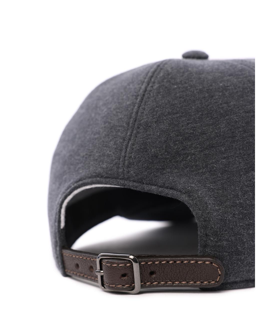 BRUNELLO CUCINELLI Серая хлопковая кепка, фото 5