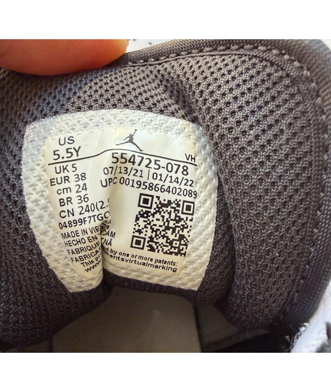 JORDAN Серые кожаные кеды, фото 5