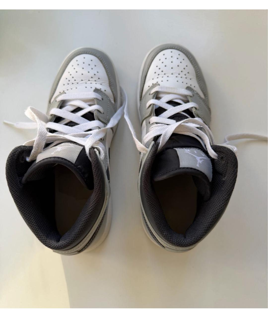 JORDAN Серые кожаные кеды, фото 3