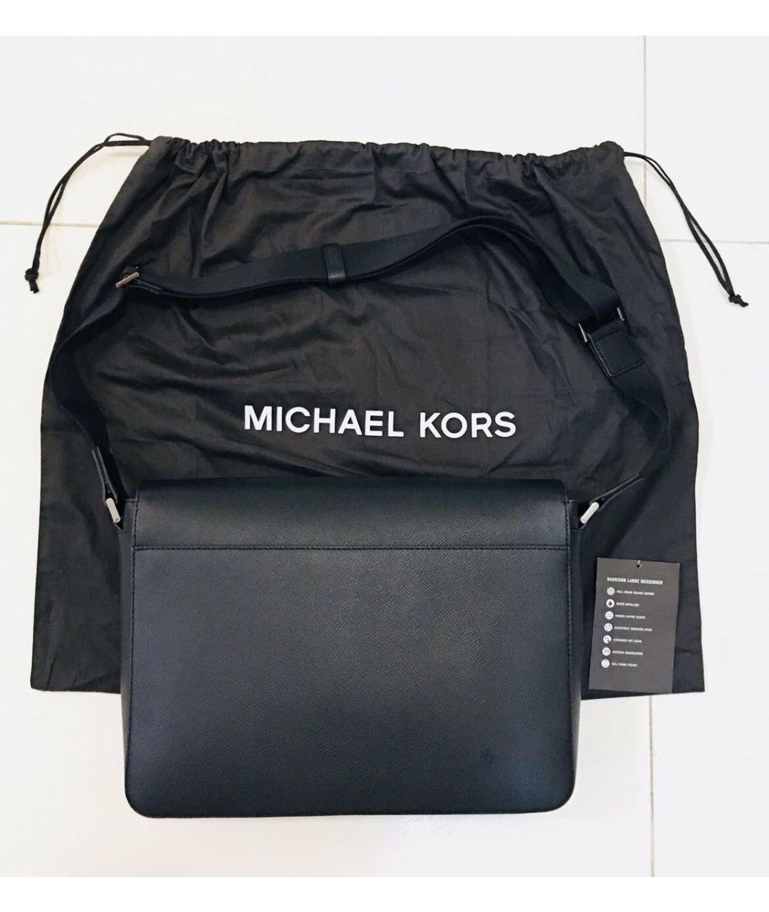 MICHAEL KORS Черная кожаная сумка на плечо, фото 2