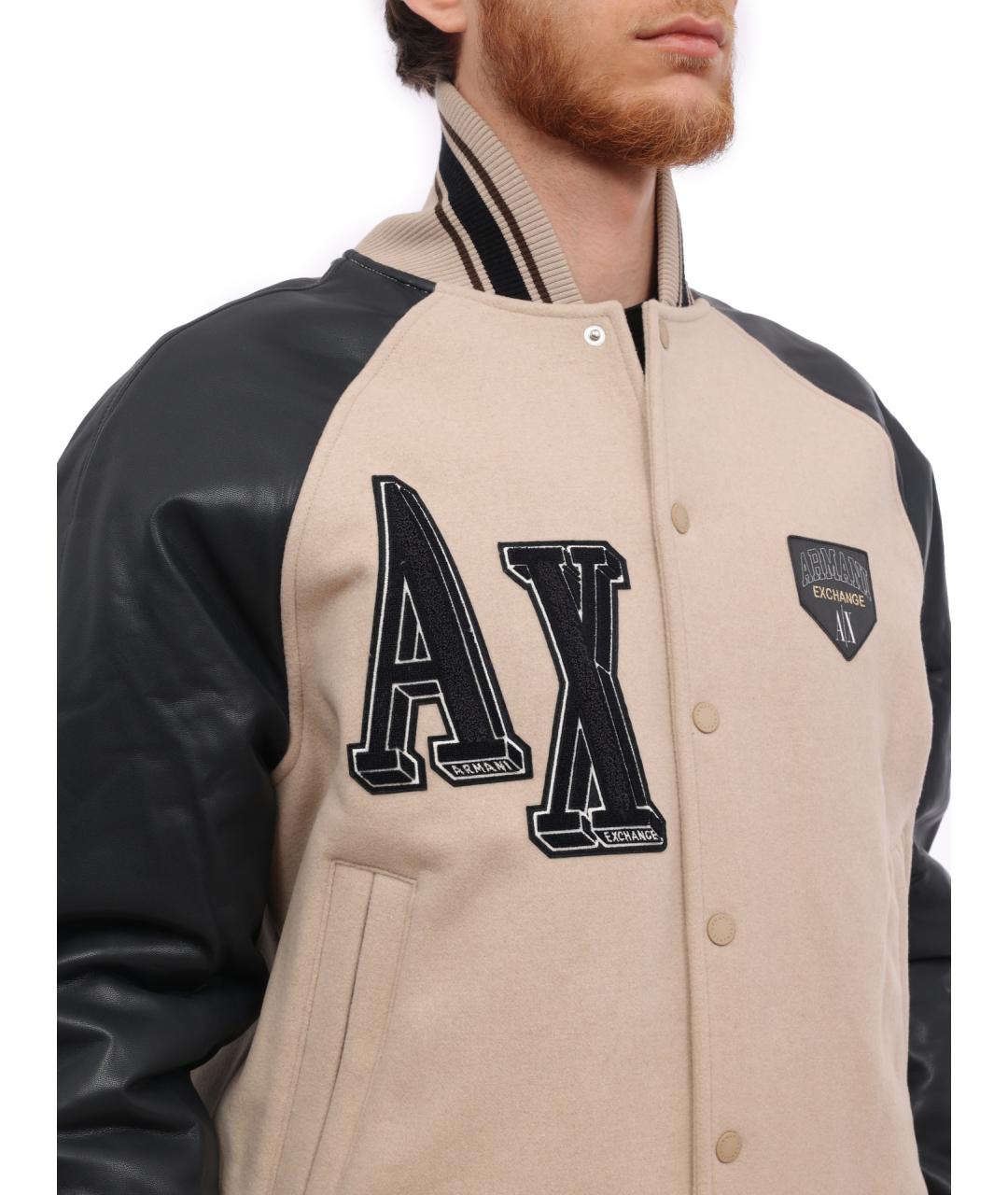 ARMANI EXCHANGE Бежевая полиэстеровая куртка, фото 4