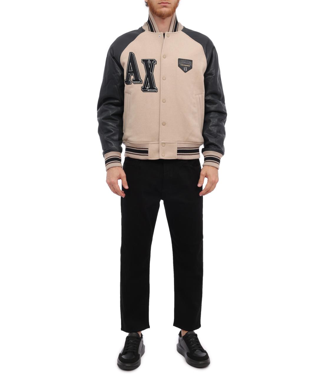 ARMANI EXCHANGE Бежевая полиэстеровая куртка, фото 2