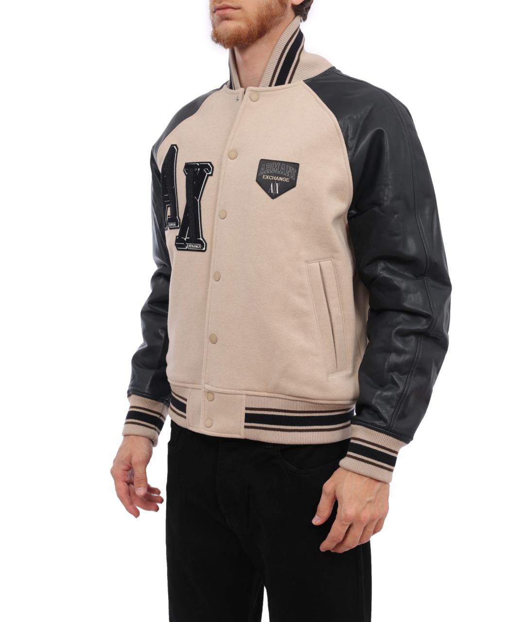 ARMANI EXCHANGE Бежевая полиэстеровая куртка, фото 3