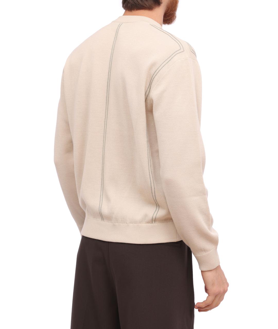 EMPORIO ARMANI Бежевый шерстяной джемпер / свитер, фото 5