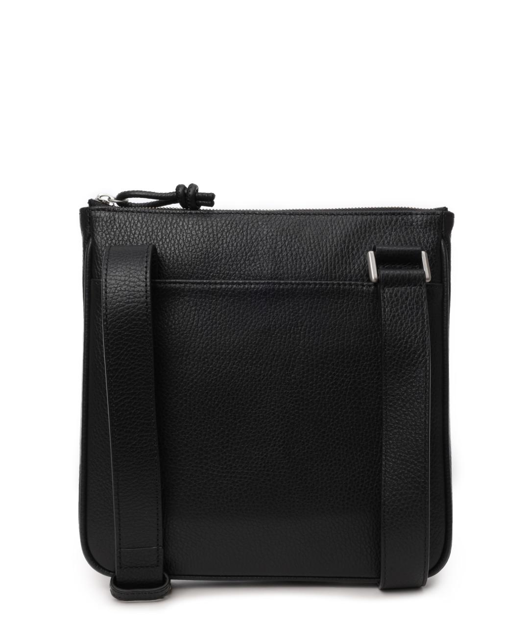 EMPORIO ARMANI Черная кожаная сумка на плечо, фото 3