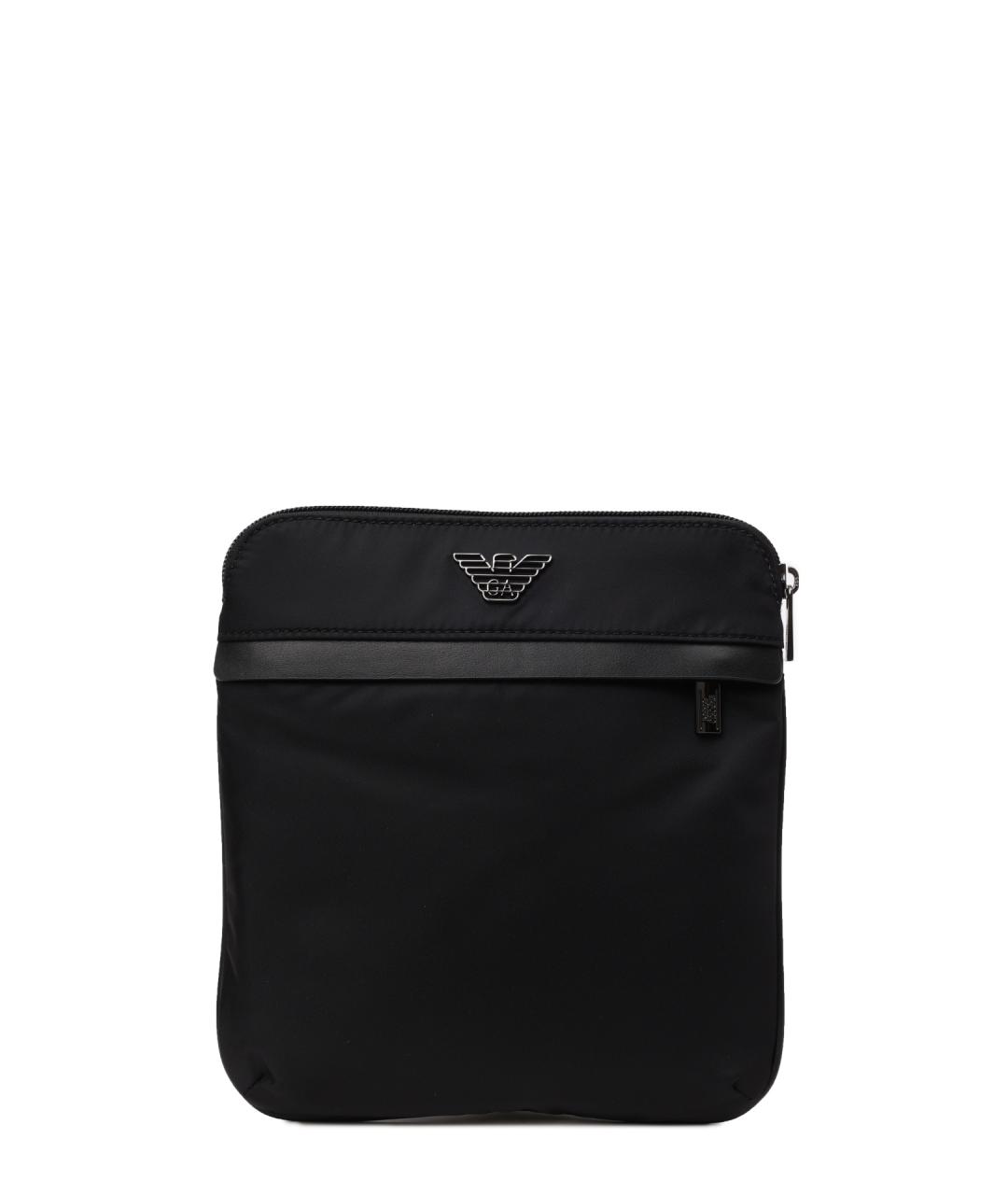 EMPORIO ARMANI Черная тканевая сумка на плечо, фото 1