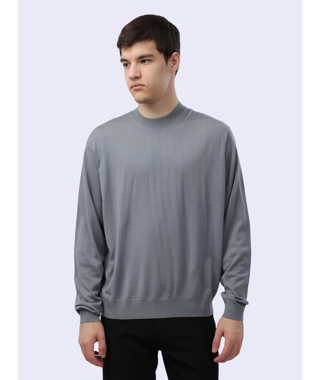 EMPORIO ARMANI Серый шерстяной джемпер / свитер, фото 7