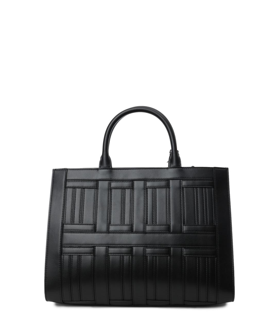 SANTONI Черная кожаная сумка тоут, фото 4