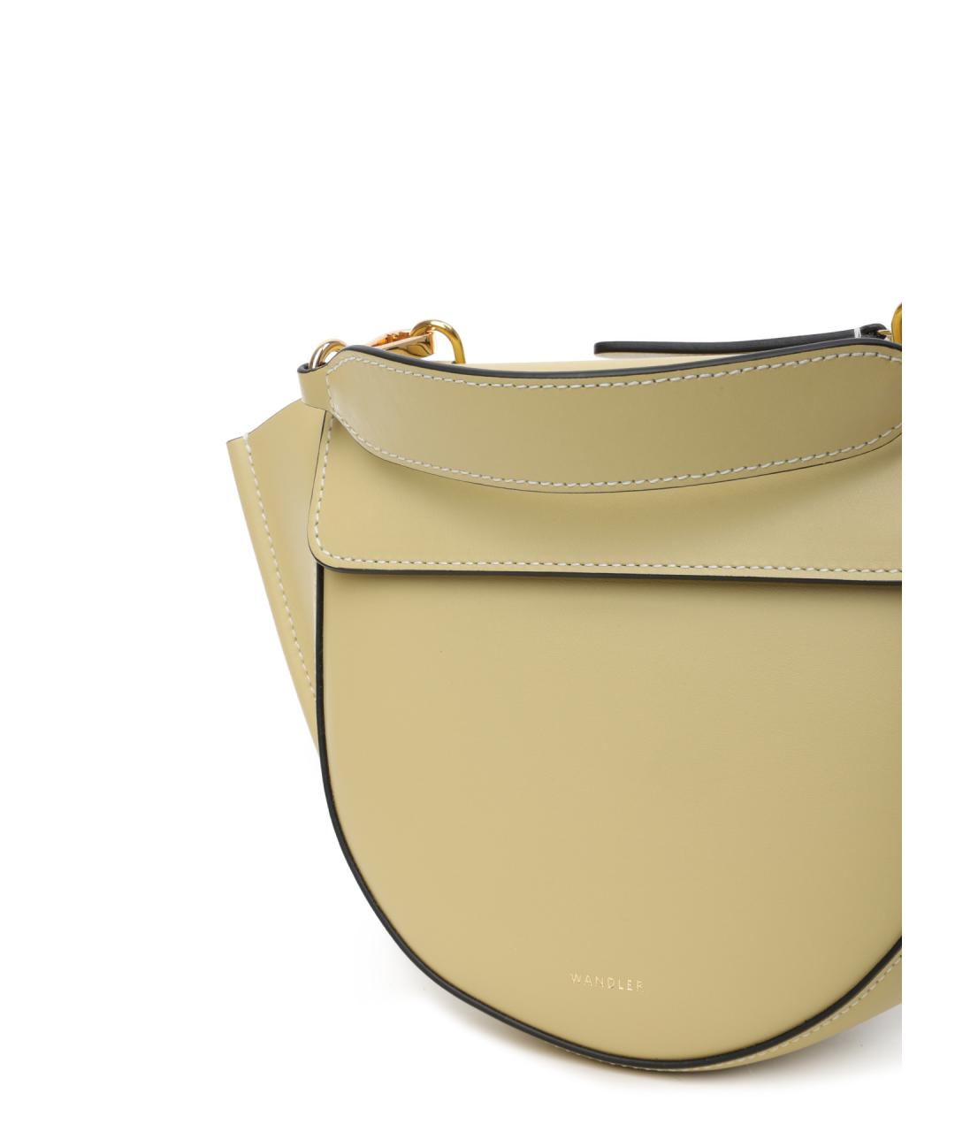 WANDLER Бежевая кожаная сумка с короткими ручками, фото 5