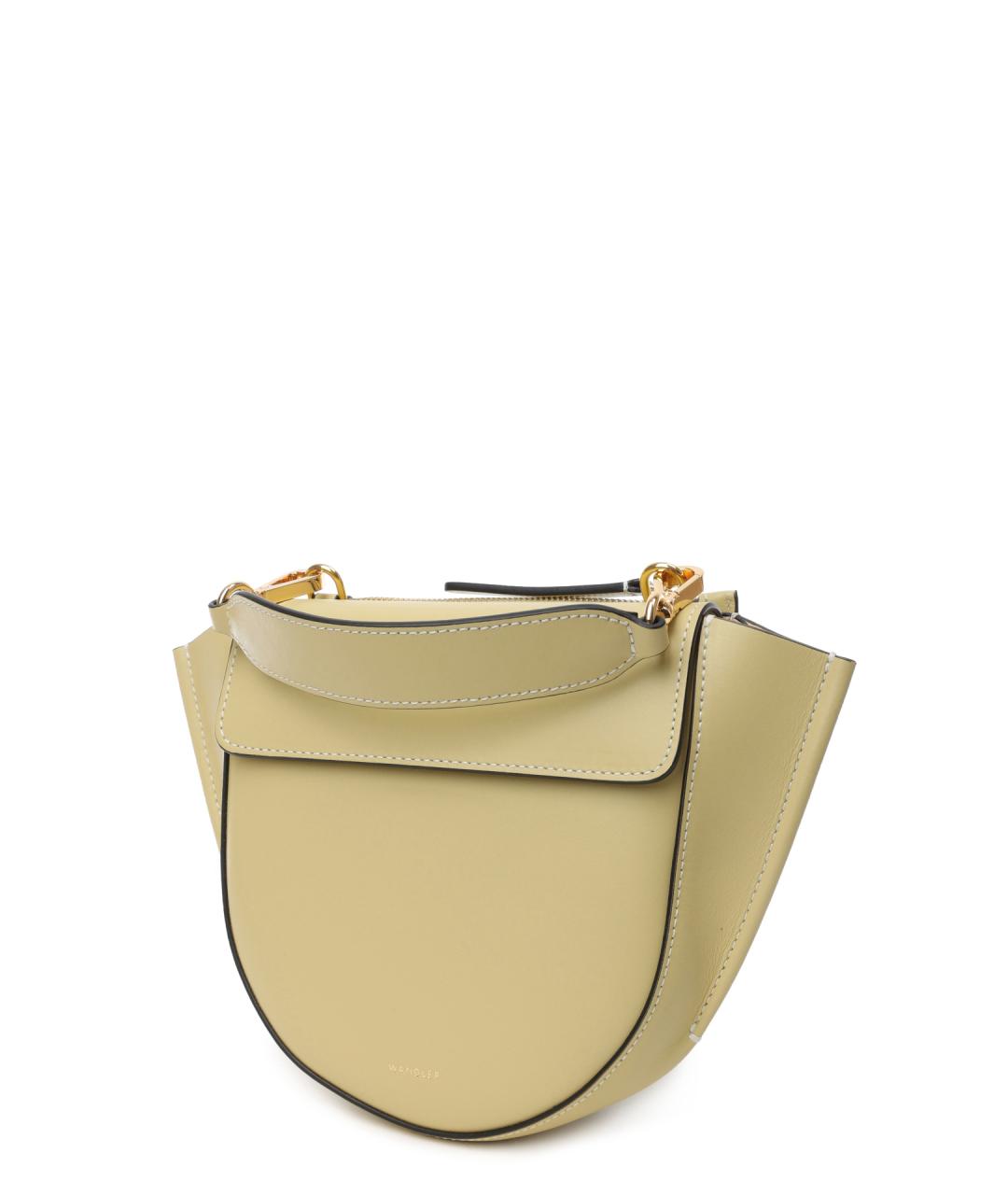 WANDLER Бежевая кожаная сумка с короткими ручками, фото 3