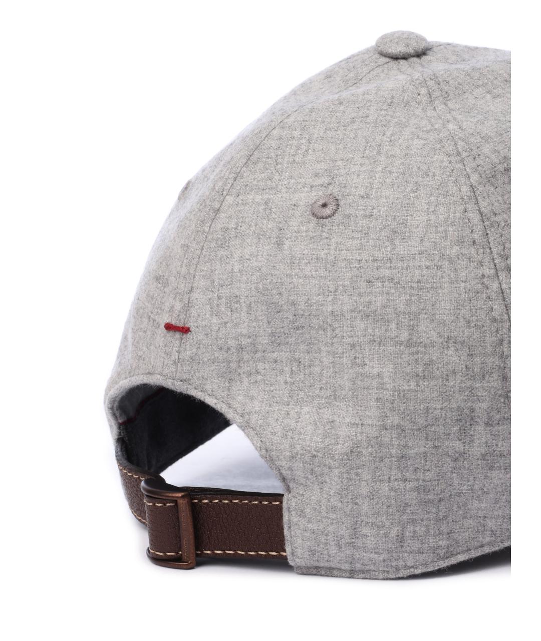 BRUNELLO CUCINELLI Серая кашемировая кепка/бейсболка, фото 3