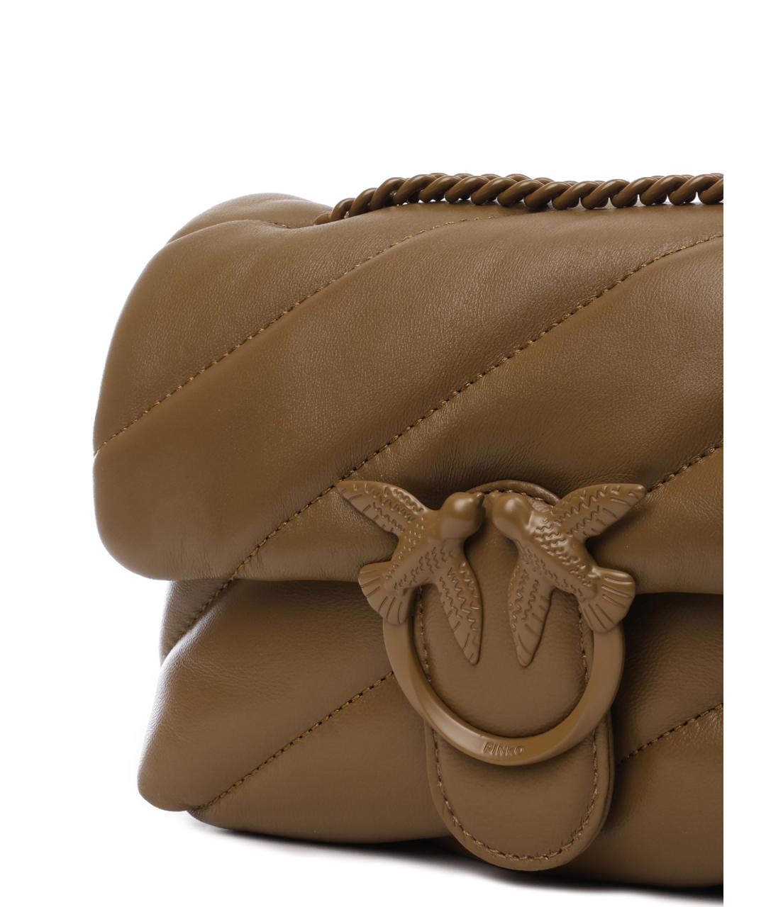 PINKO Хаки кожаная сумка через плечо, фото 5