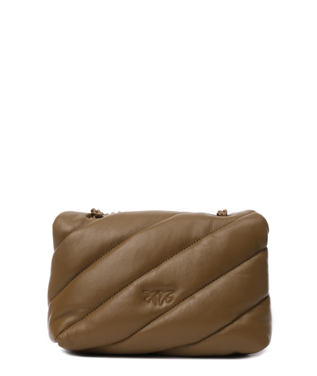 PINKO Хаки кожаная сумка через плечо, фото 3