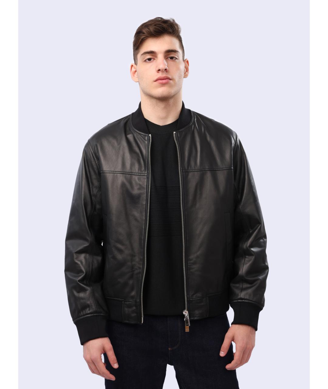 ARMANI EXCHANGE Черная кожаная куртка, фото 5