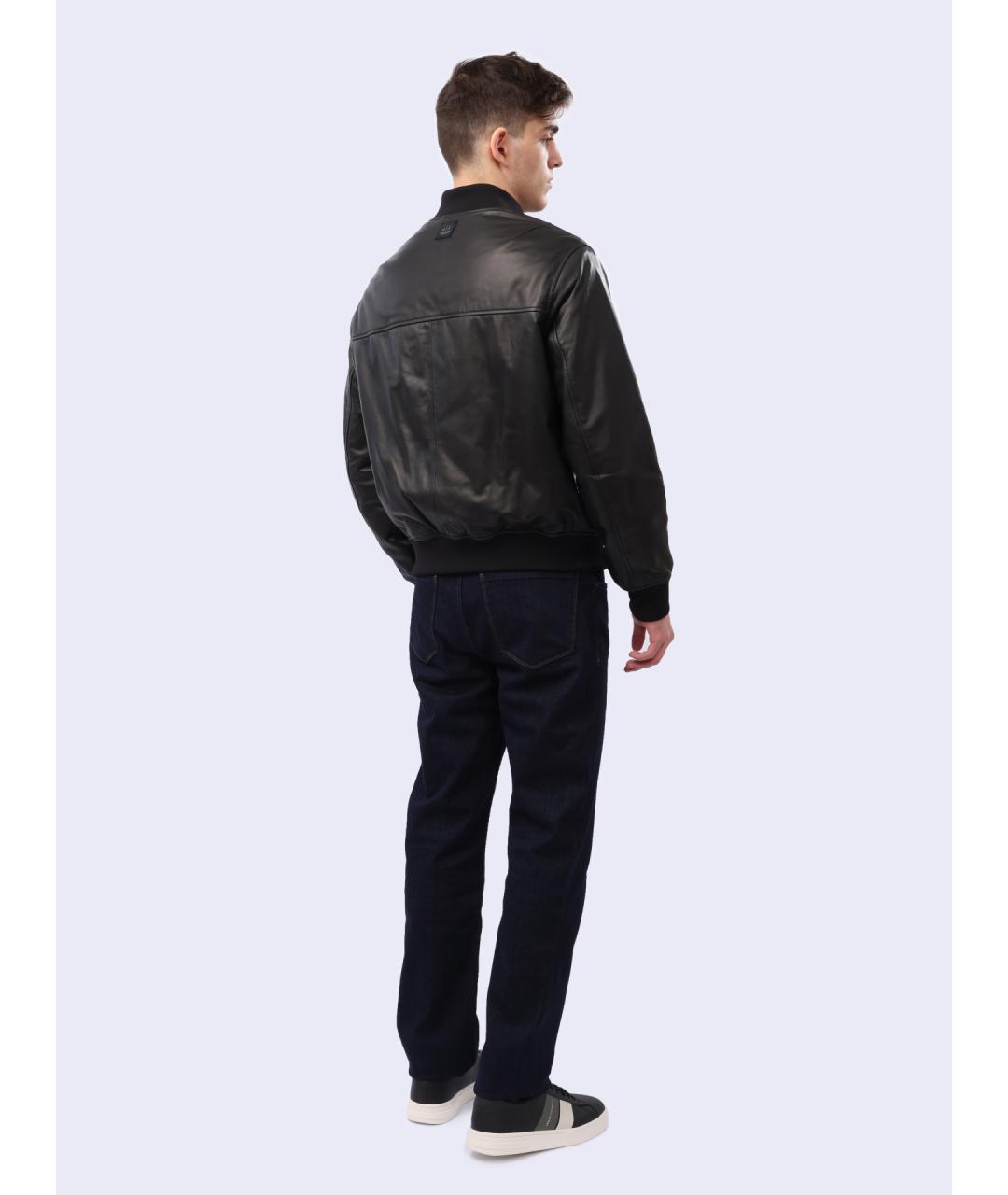ARMANI EXCHANGE Черная кожаная куртка, фото 4