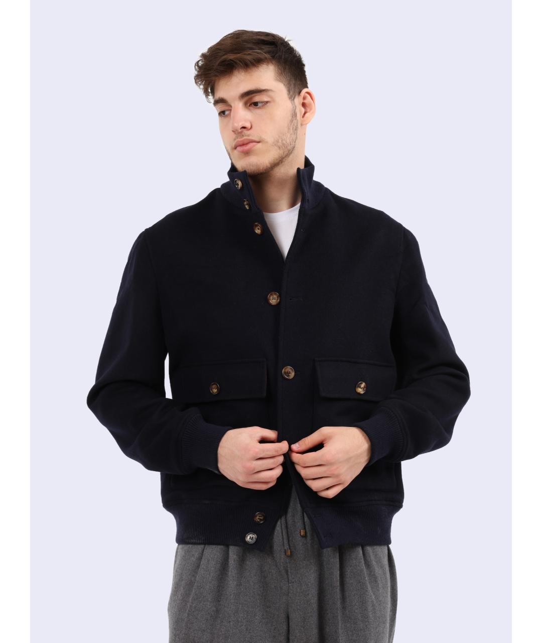 BRUNELLO CUCINELLI Темно-синяя шерстяная куртка, фото 5