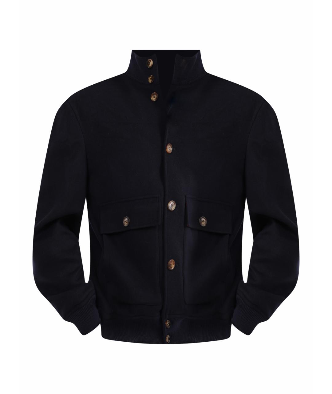 BRUNELLO CUCINELLI Темно-синяя шерстяная куртка, фото 1