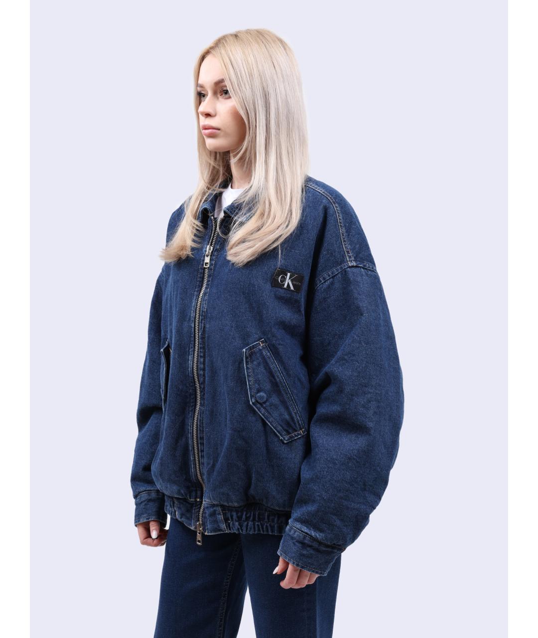 CALVIN KLEIN Синяя хлопковая куртка, фото 3