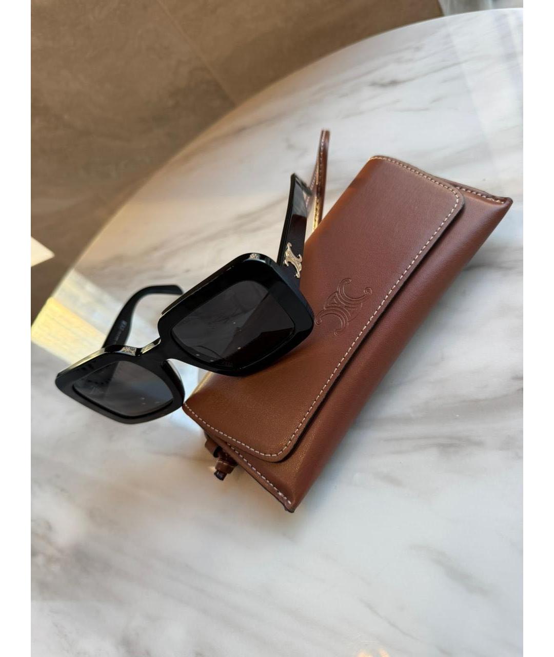 CELINE Черные пластиковые солнцезащитные очки, фото 7