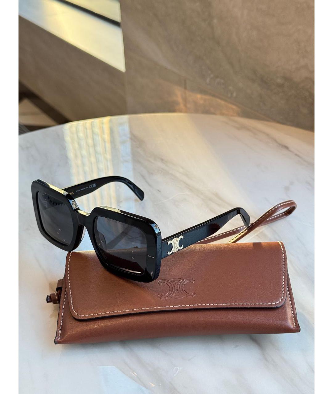 CELINE Черные пластиковые солнцезащитные очки, фото 9