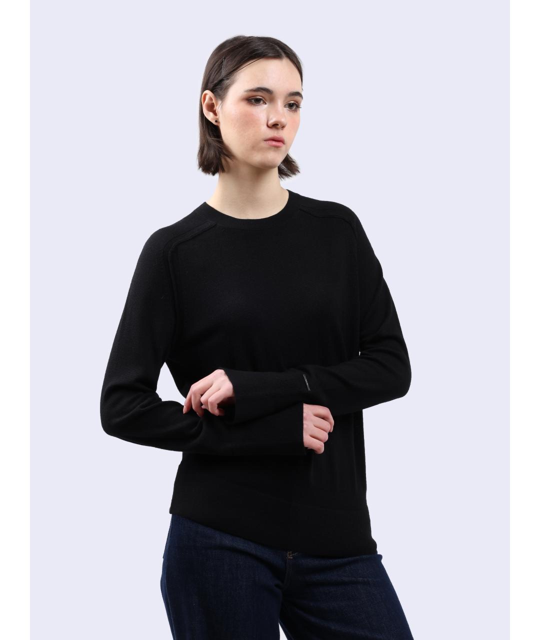 CALVIN KLEIN Черный шерстяной джемпер / свитер, фото 2