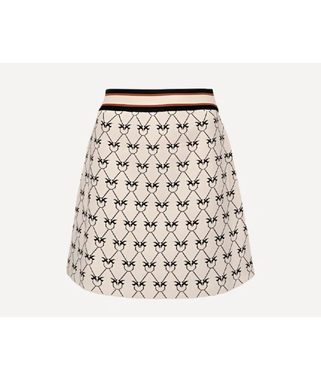 PINKO Белая вискозная юбка мини, фото 5