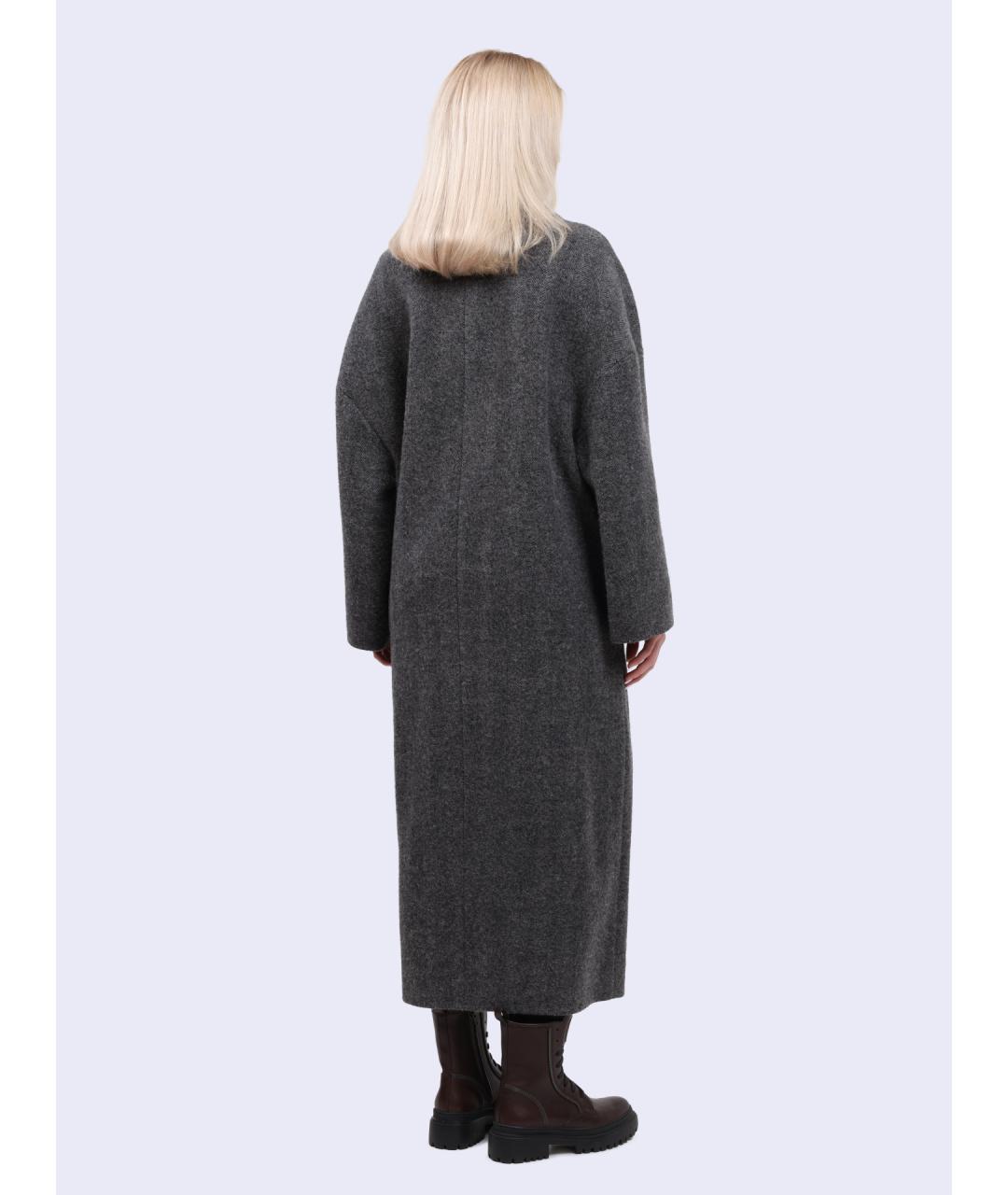 BRUNELLO CUCINELLI Серое шерстяное пальто, фото 5