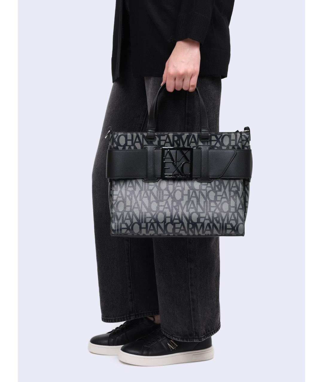 ARMANI EXCHANGE Черная сумка тоут, фото 6