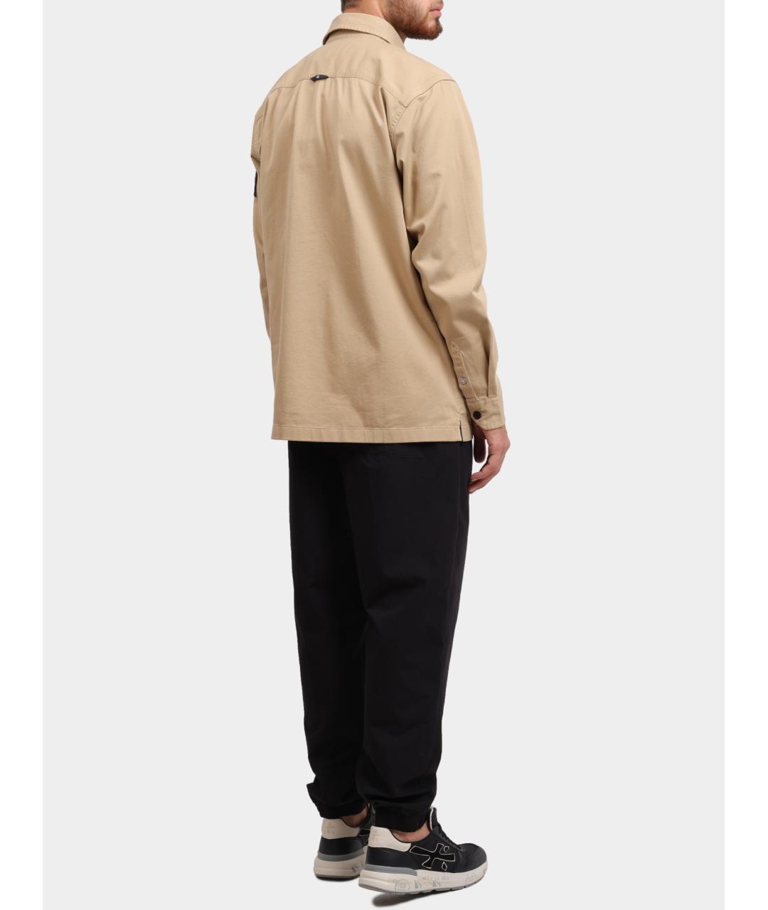 CALVIN KLEIN Бежевая хлопковая кэжуал рубашка, фото 5