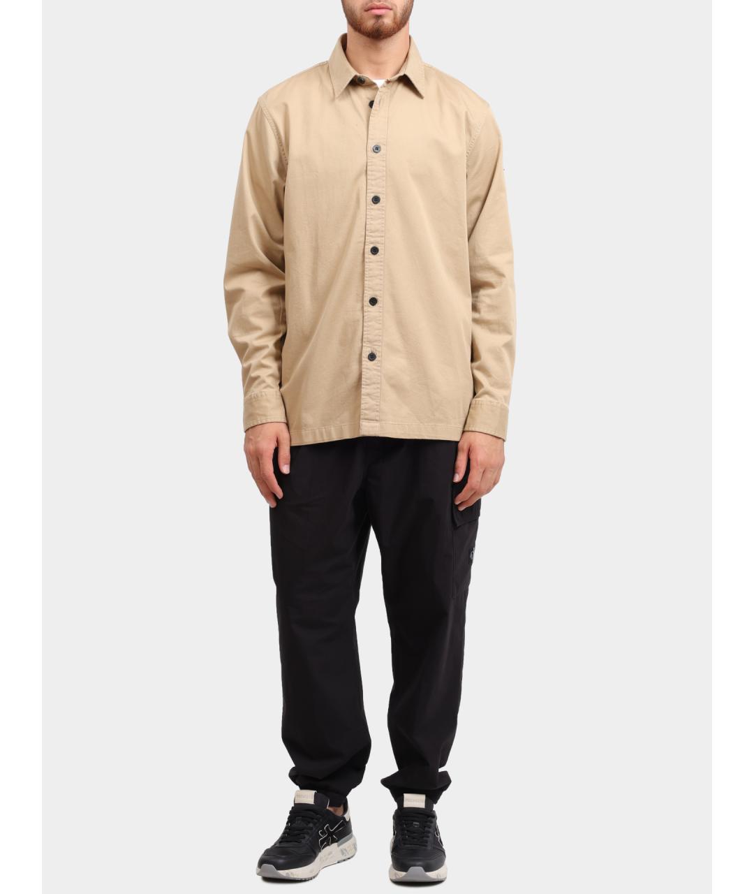 CALVIN KLEIN Бежевая хлопковая кэжуал рубашка, фото 2