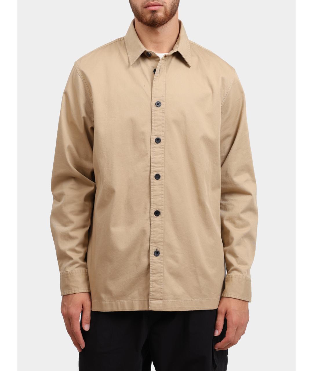 CALVIN KLEIN Бежевая хлопковая кэжуал рубашка, фото 6