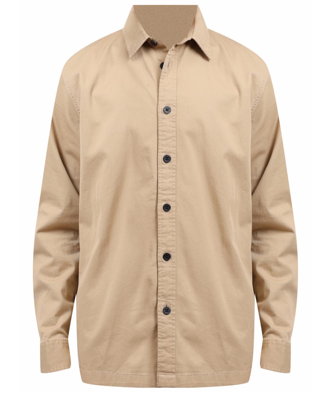 CALVIN KLEIN Бежевая хлопковая кэжуал рубашка, фото 1