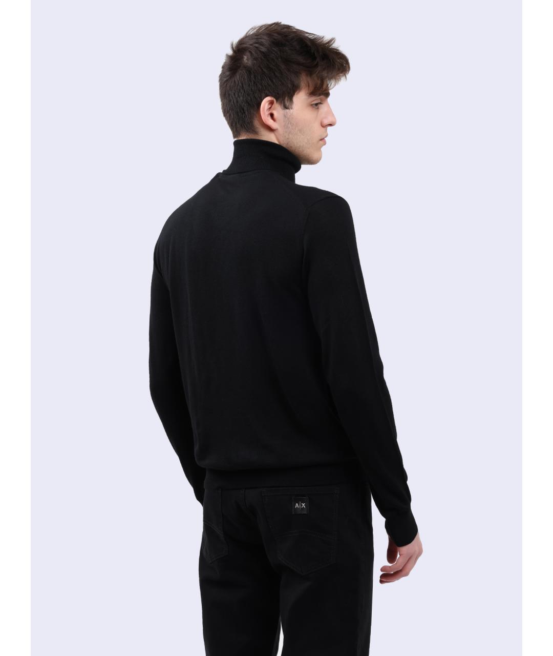 ARMANI EXCHANGE Черный шерстяной джемпер / свитер, фото 5