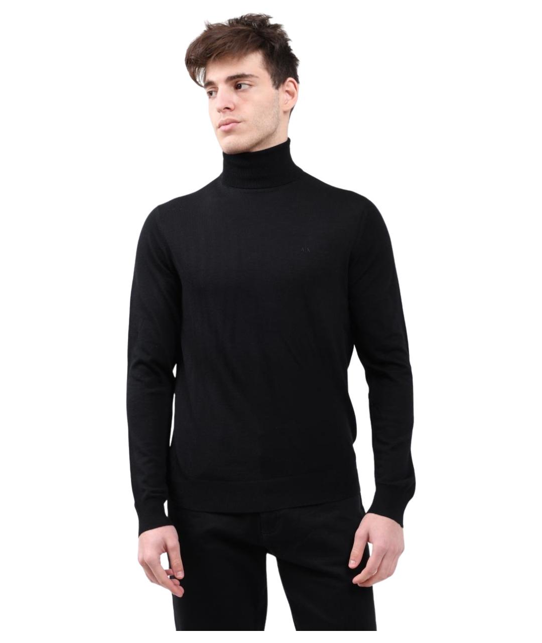 ARMANI EXCHANGE Черный шерстяной джемпер / свитер, фото 1