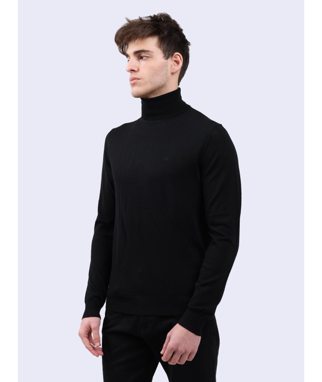 ARMANI EXCHANGE Черный шерстяной джемпер / свитер, фото 3