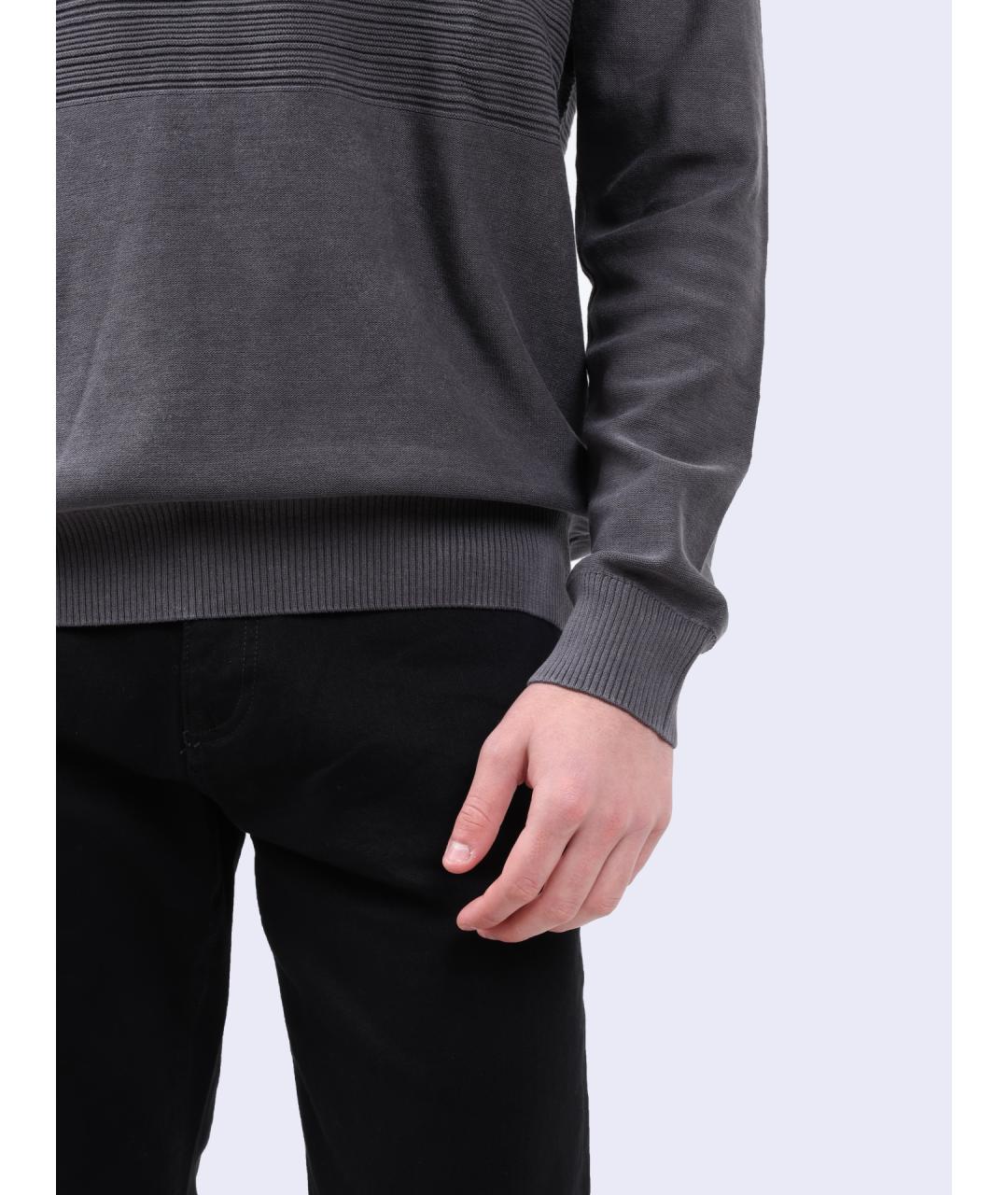 ARMANI EXCHANGE Серый хлопковый джемпер / свитер, фото 4