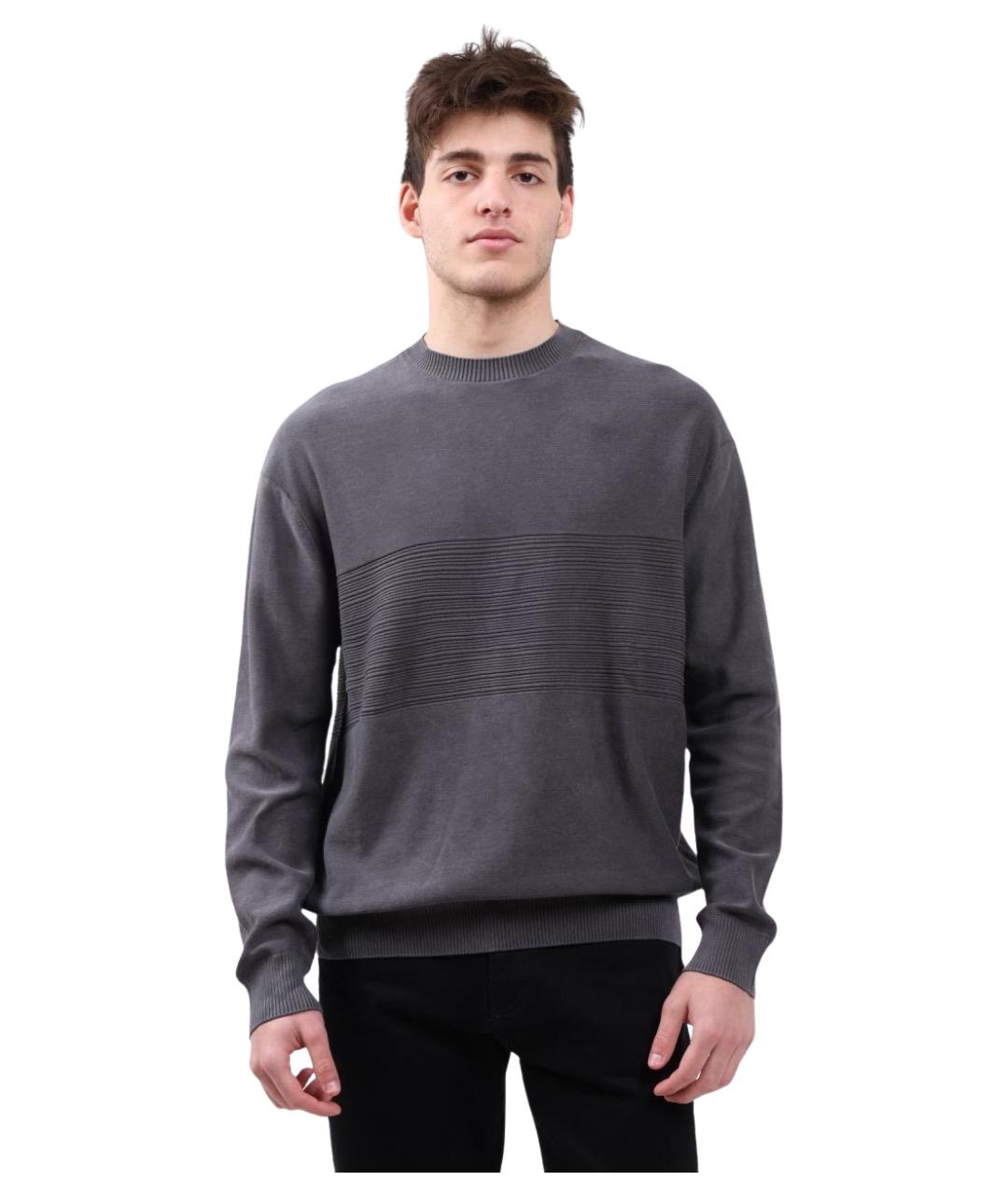 ARMANI EXCHANGE Серый хлопковый джемпер / свитер, фото 1