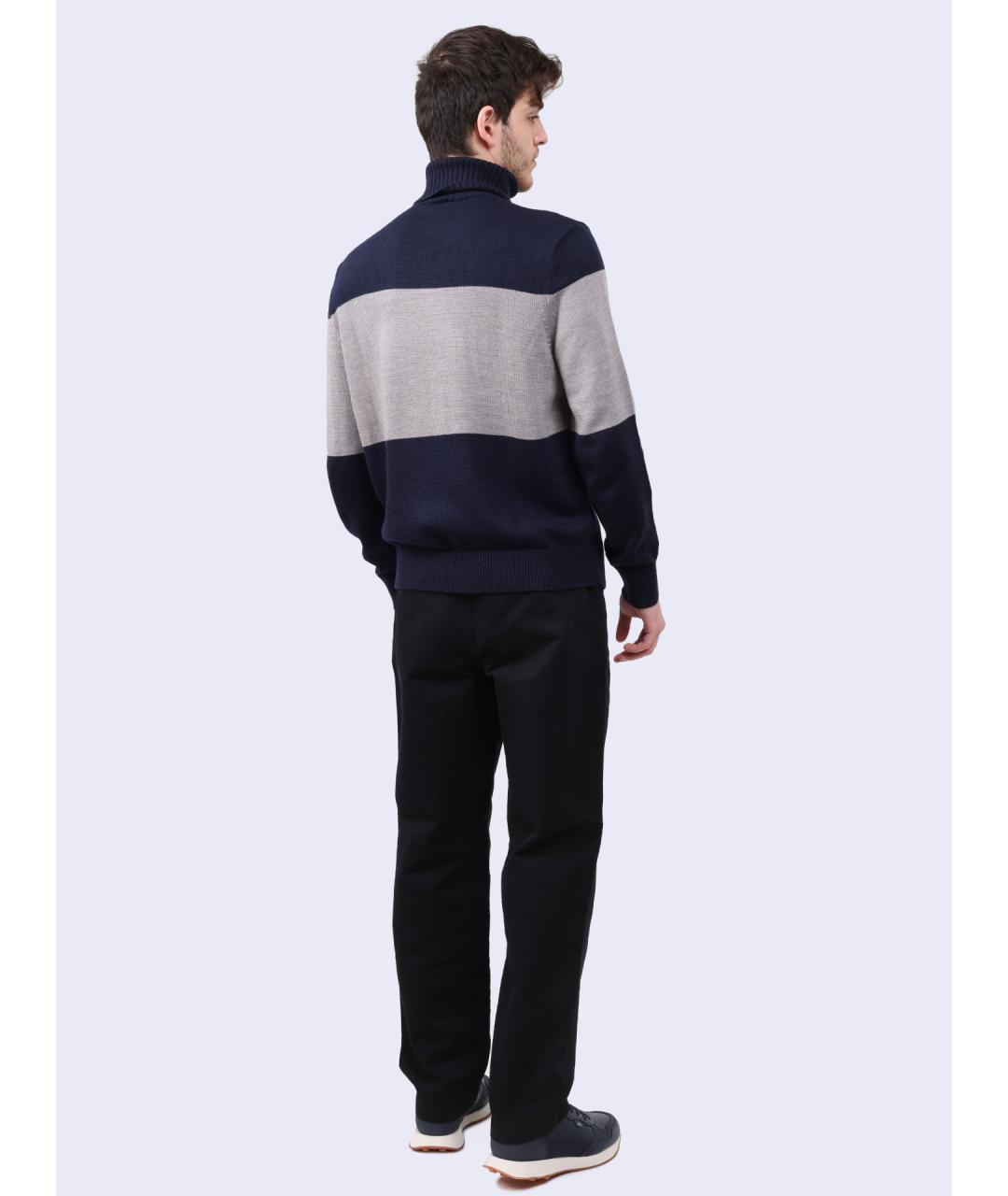 ARMANI EXCHANGE Темно-синий хлопковый джемпер / свитер, фото 4