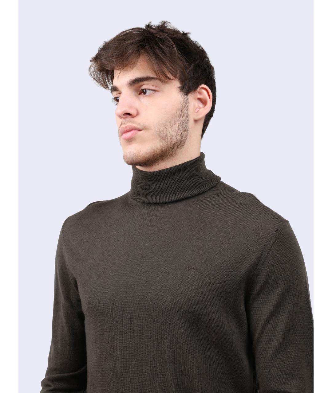 ARMANI EXCHANGE Хаки шерстяной джемпер / свитер, фото 4
