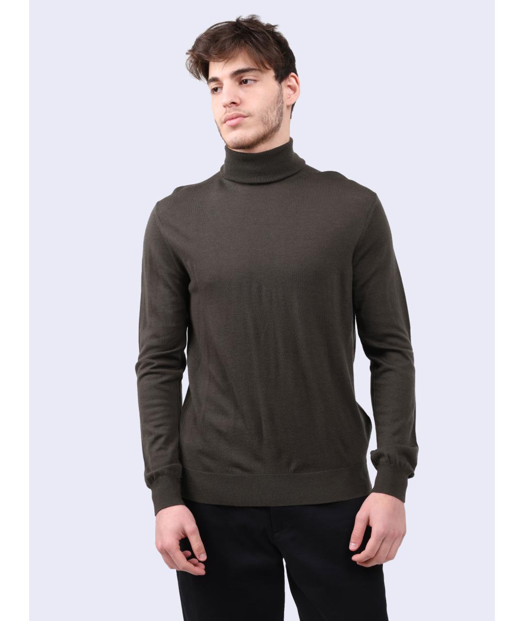 ARMANI EXCHANGE Хаки шерстяной джемпер / свитер, фото 2