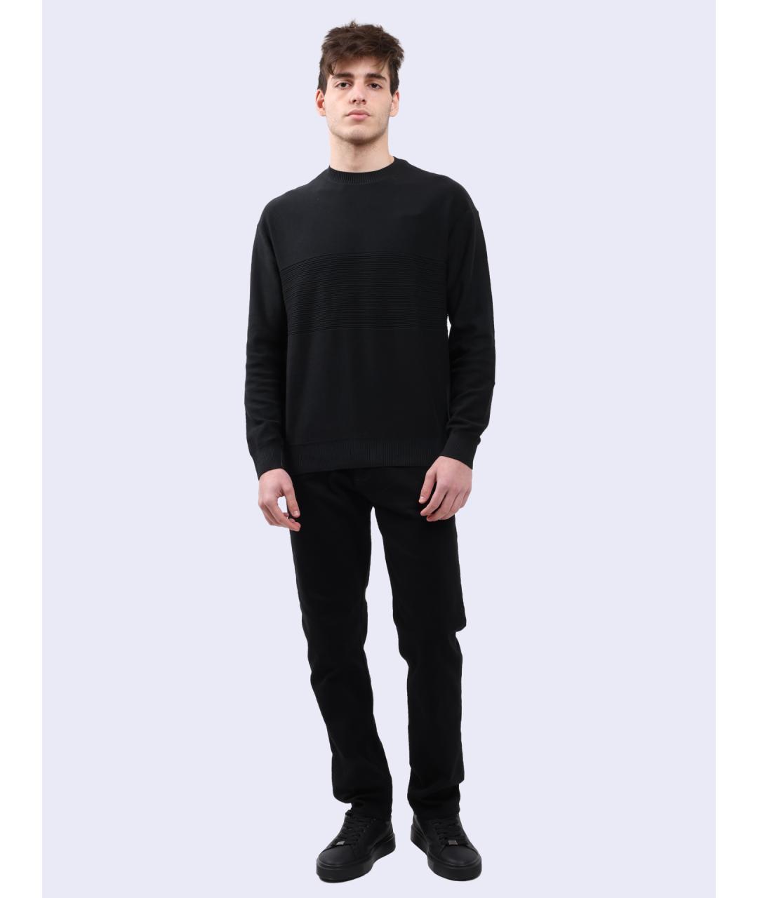ARMANI EXCHANGE Черный хлопковый джемпер / свитер, фото 2