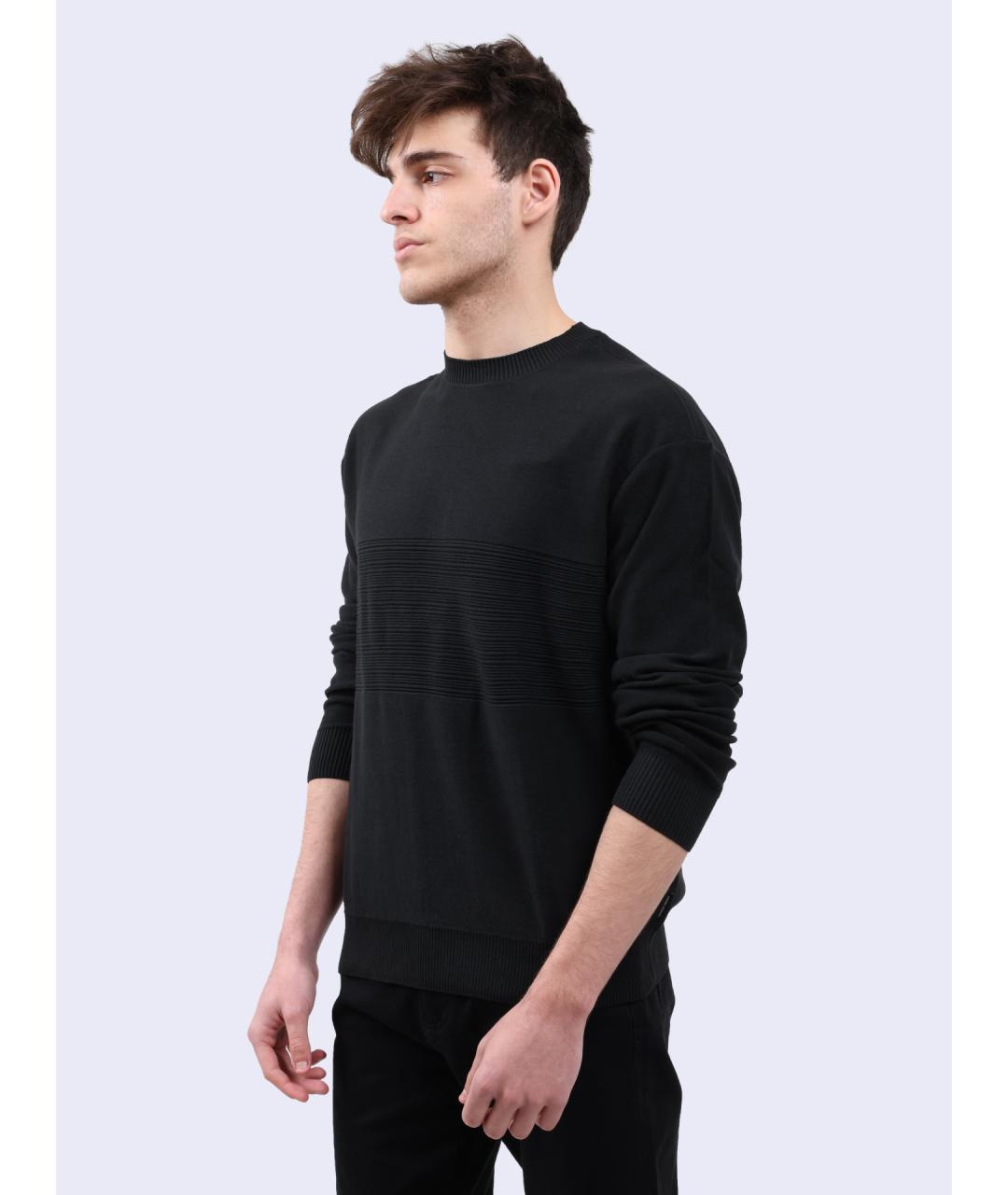 ARMANI EXCHANGE Черный хлопковый джемпер / свитер, фото 3