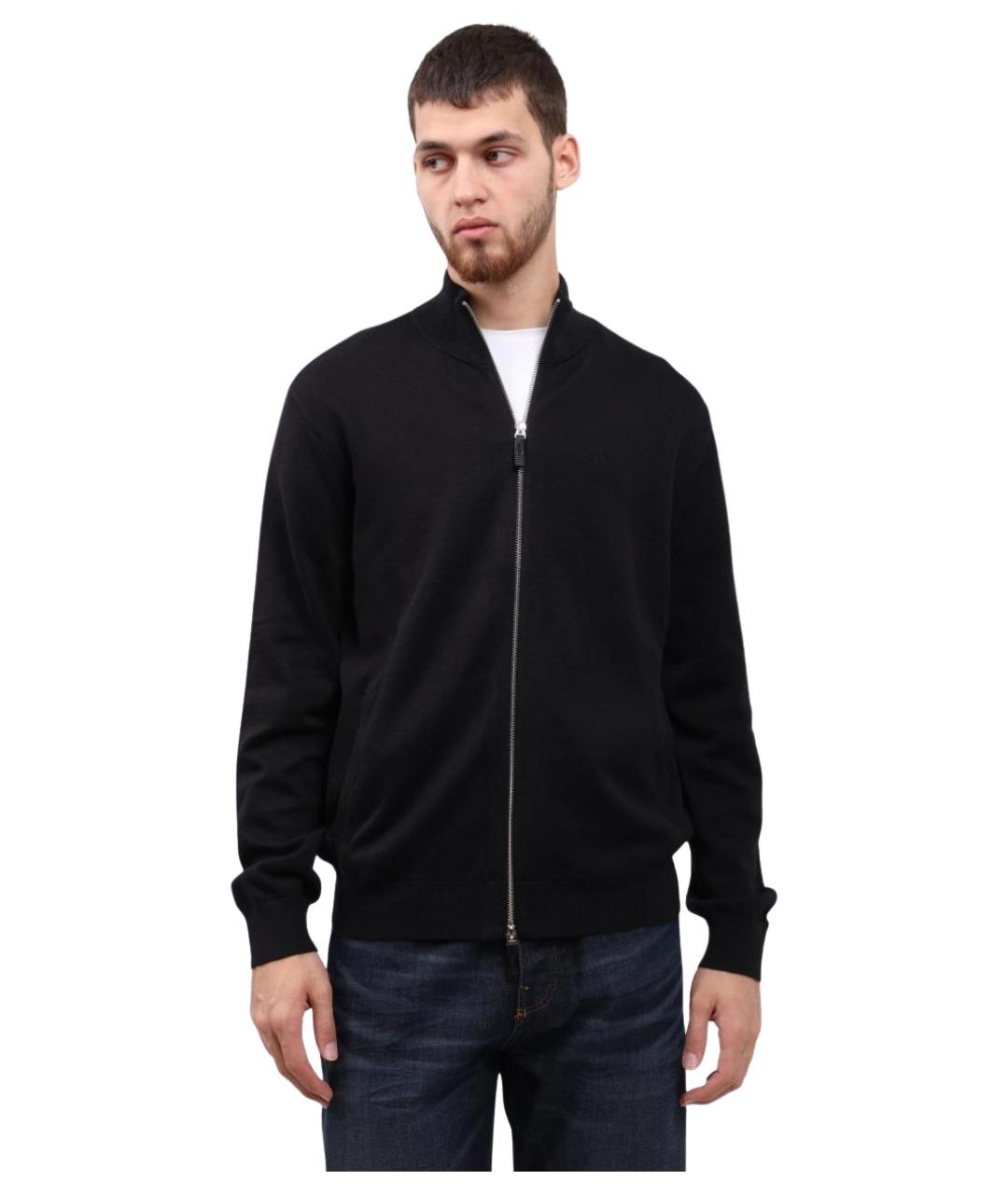 ARMANI EXCHANGE Черный хлопковый джемпер / свитер, фото 1