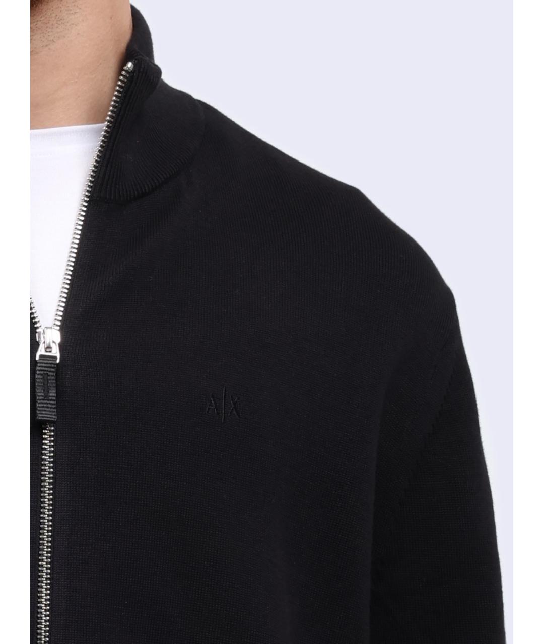 ARMANI EXCHANGE Черный хлопковый джемпер / свитер, фото 4