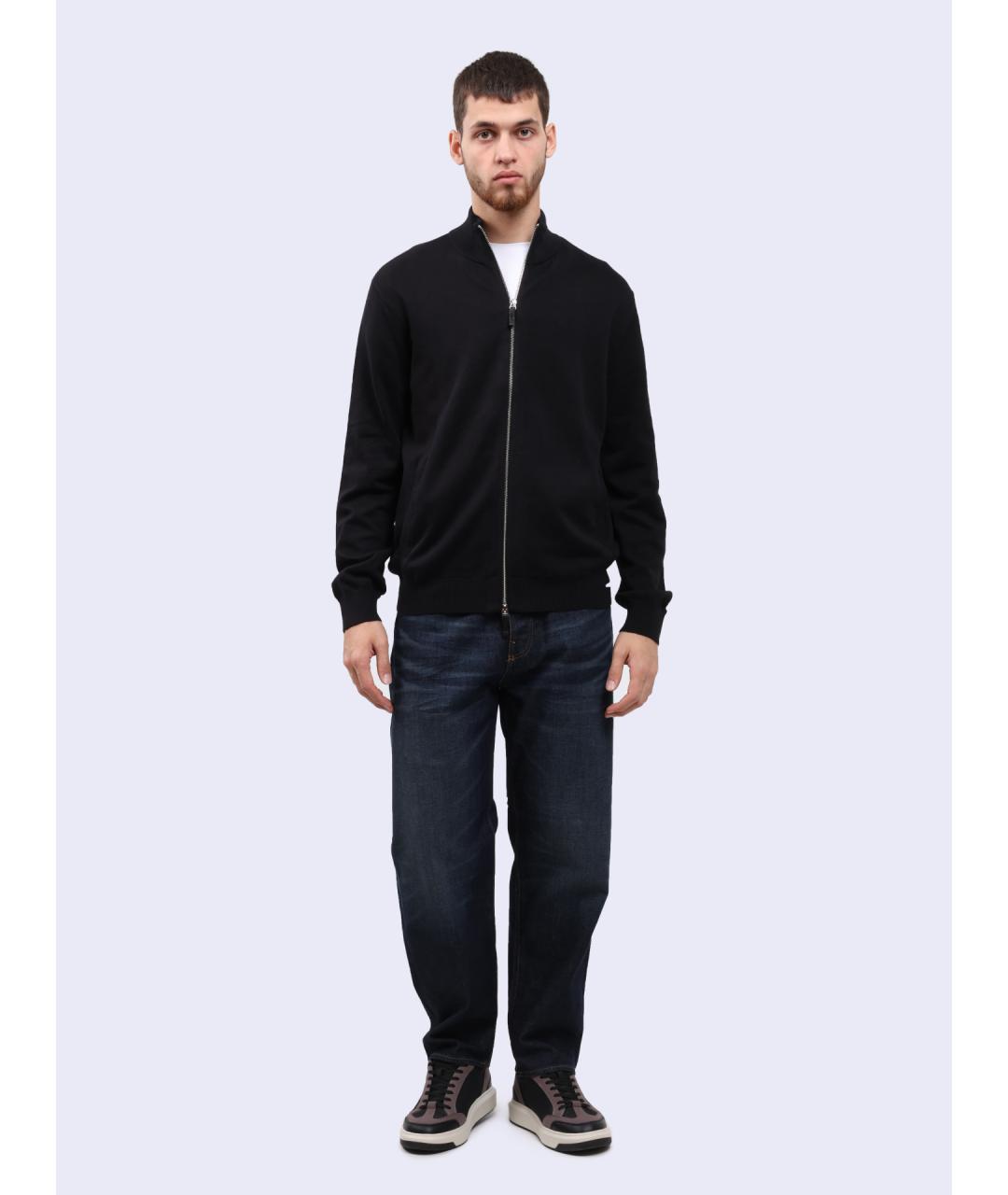 ARMANI EXCHANGE Черный хлопковый джемпер / свитер, фото 2